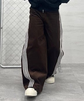 コーデュロイ ラインカーブ パンツ