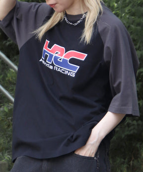 25SS【HONDA / ホンダ】フロントプリント ボックスシルエット ラグラン半袖Tシャツ