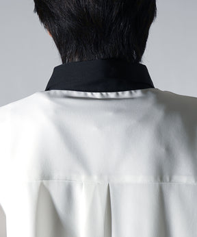 25SS ドレープとろみ クレリック ビッグシルエット半袖シャツ