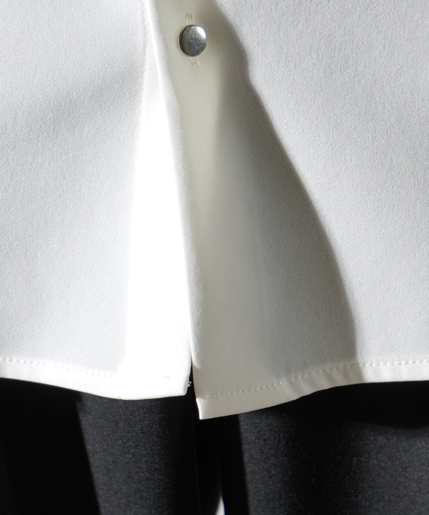 25SS ドレープとろみ クレリック ビッグシルエット半袖シャツ