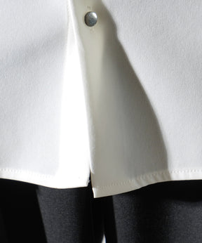 25SS ドレープとろみ クレリック ビッグシルエット半袖シャツ