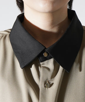 25SS ドレープとろみ クレリック ビッグシルエット半袖シャツ