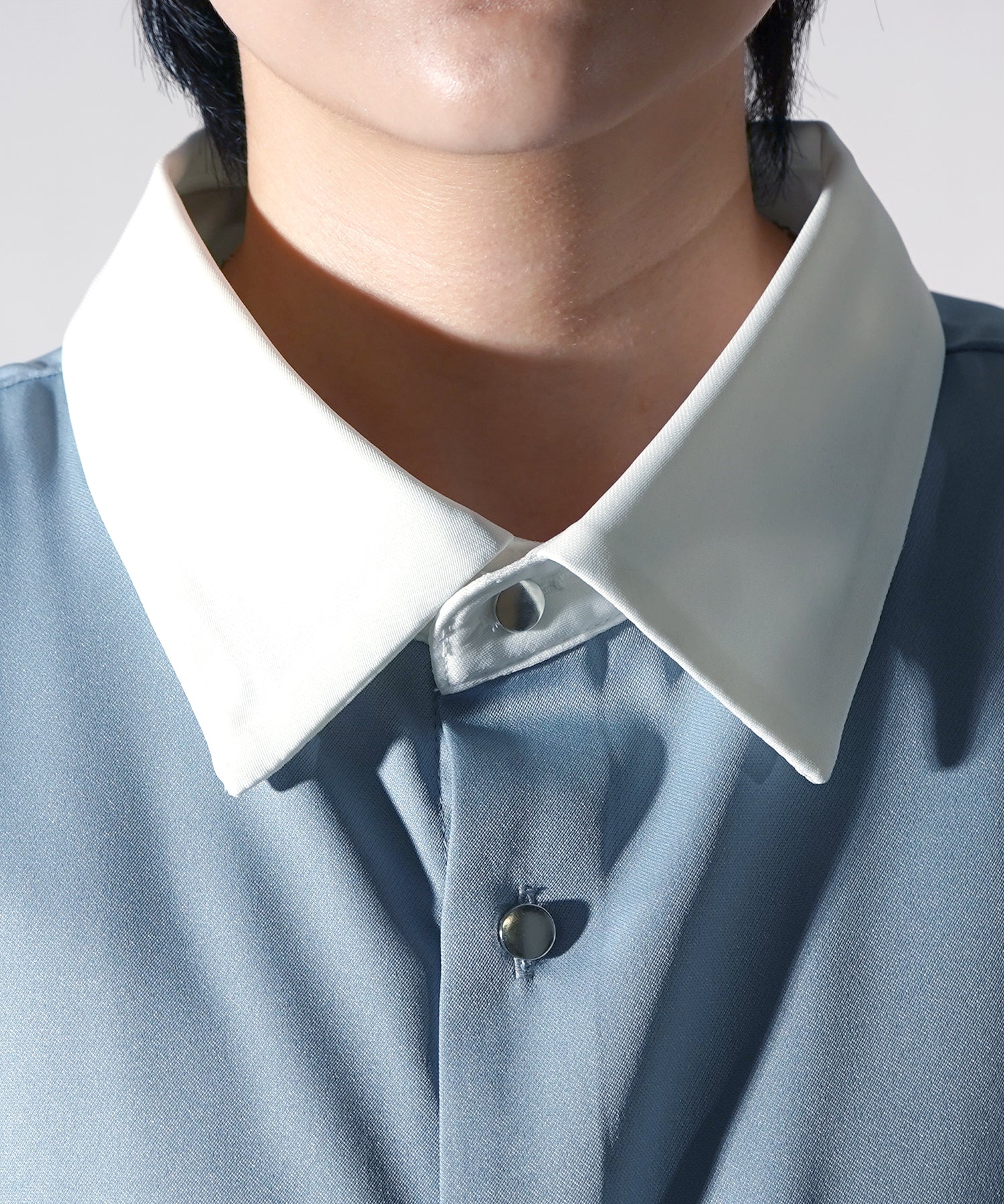 25SS ドレープとろみ クレリック ビッグシルエット半袖シャツ