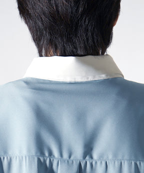 25SS ドレープとろみ クレリック ビッグシルエット半袖シャツ