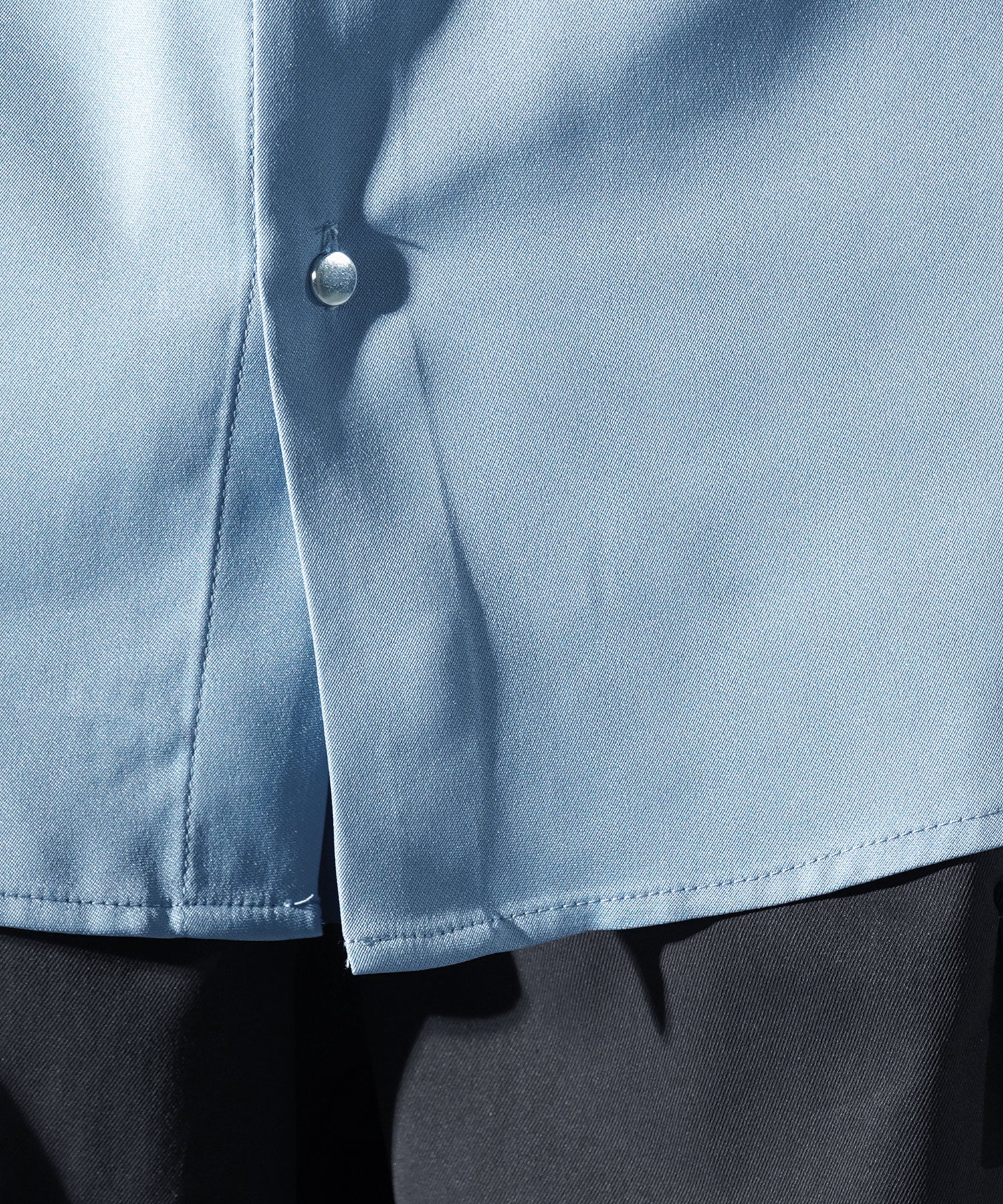 25SS ドレープとろみ クレリック ビッグシルエット半袖シャツ