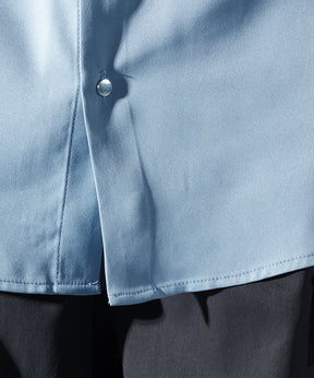 25SS ドレープとろみ クレリック ビッグシルエット半袖シャツ