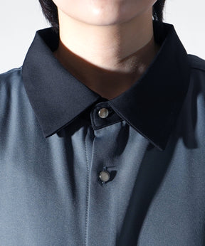 25SS ドレープとろみ クレリック ビッグシルエット半袖シャツ