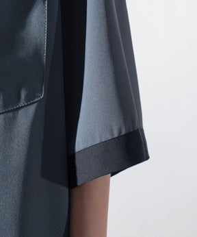 25SS ドレープとろみ クレリック ビッグシルエット半袖シャツ