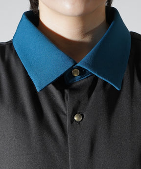 25SS ドレープとろみ クレリック ビッグシルエット半袖シャツ