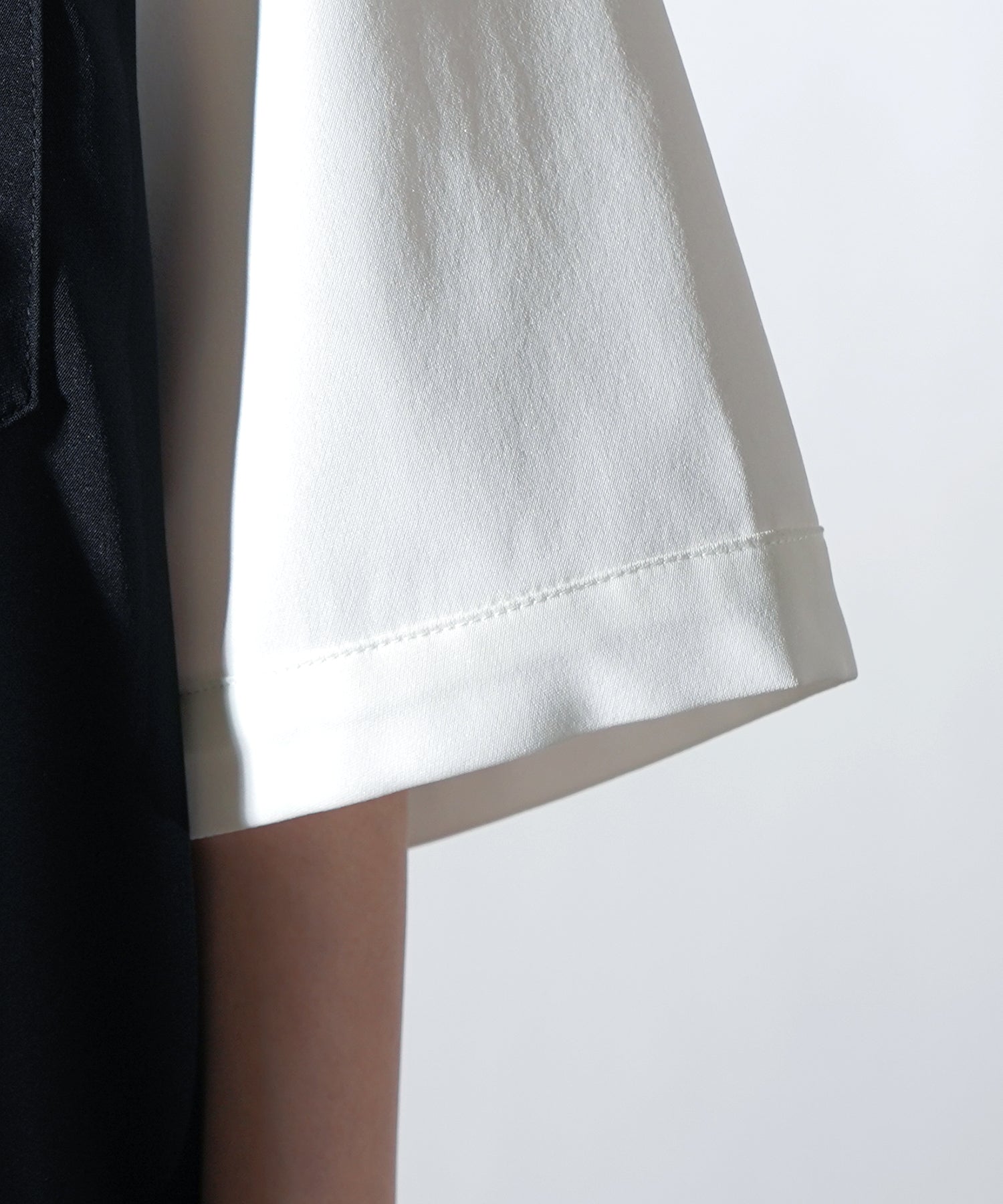 25SS ドレープとろみ クレリック ビッグシルエット半袖シャツ