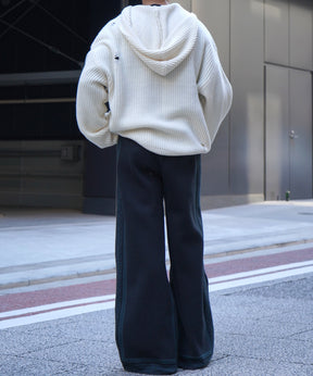 サイドライン ジャガードニット ワイドストレートパンツ