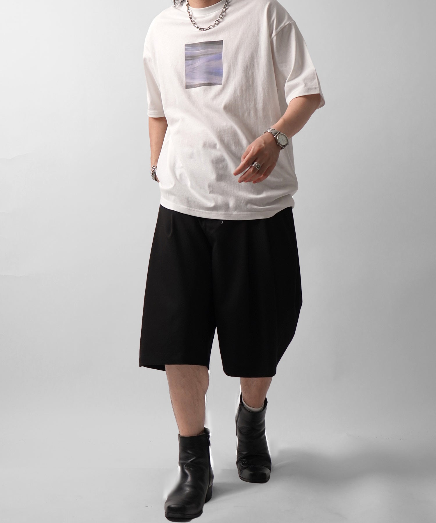 25SS アブストラクト絵画 フロントプリント 半袖Tシャツ