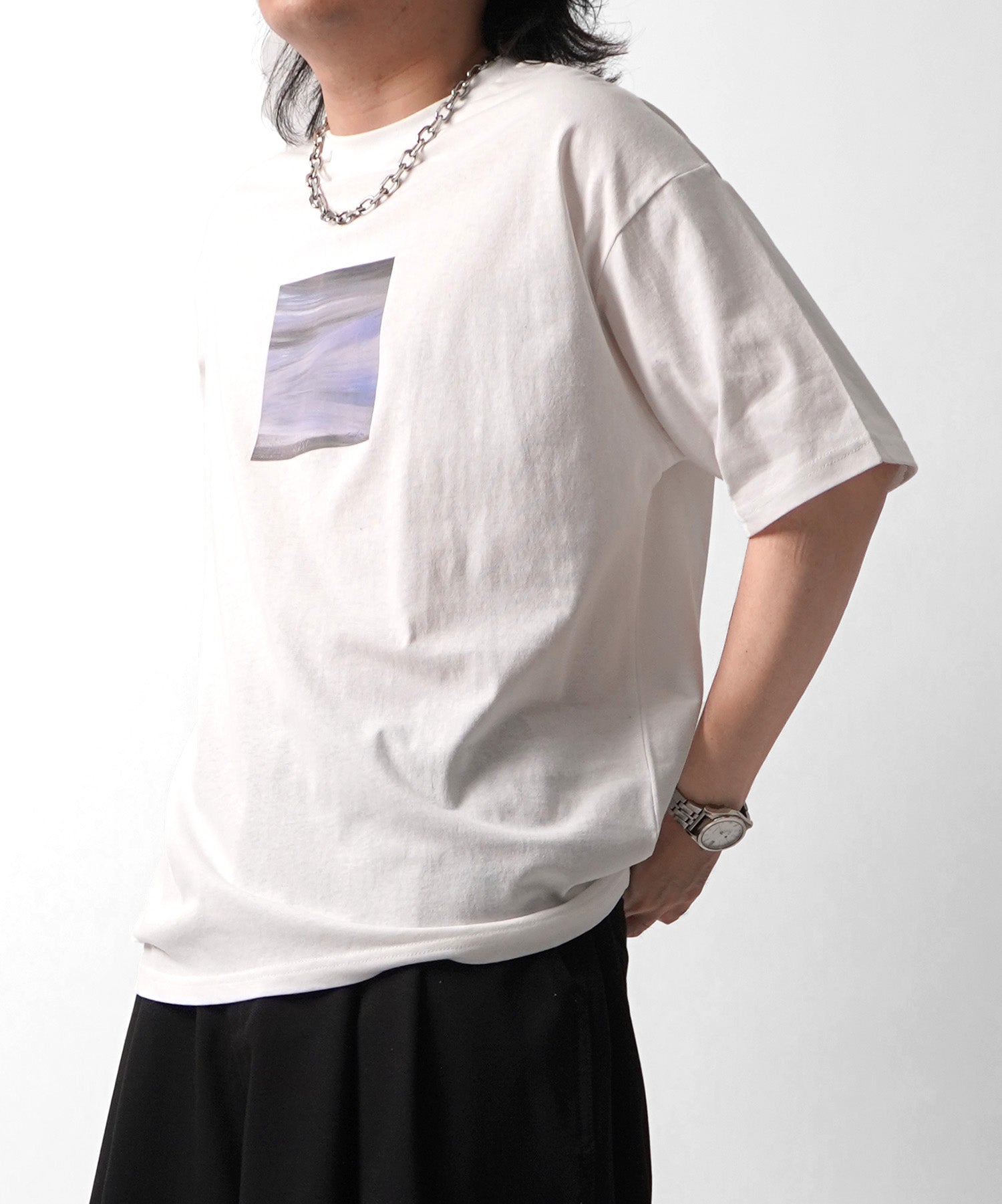 25SS アブストラクト絵画 フロントプリント 半袖Tシャツ