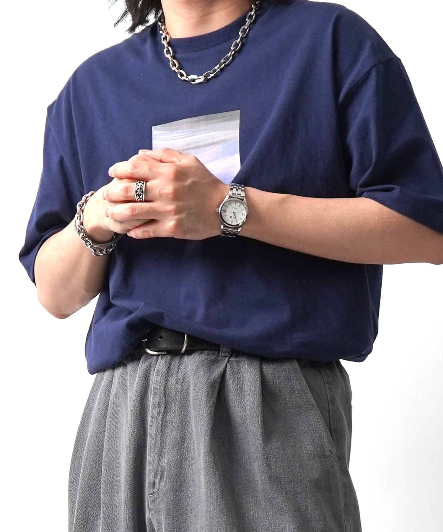 25SS アブストラクト絵画 フロントプリント 半袖Tシャツ