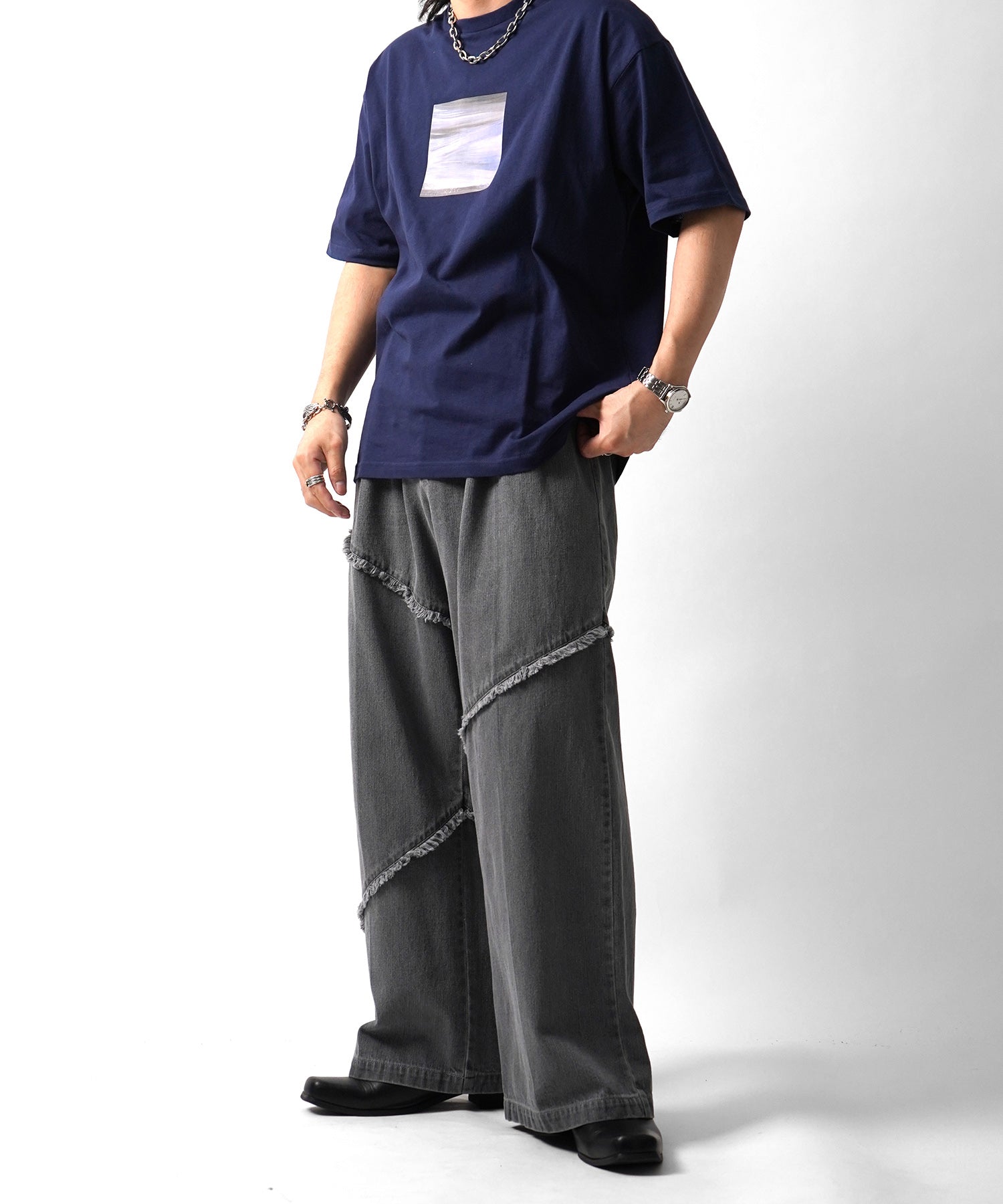 25SS アブストラクト絵画 フロントプリント 半袖Tシャツ