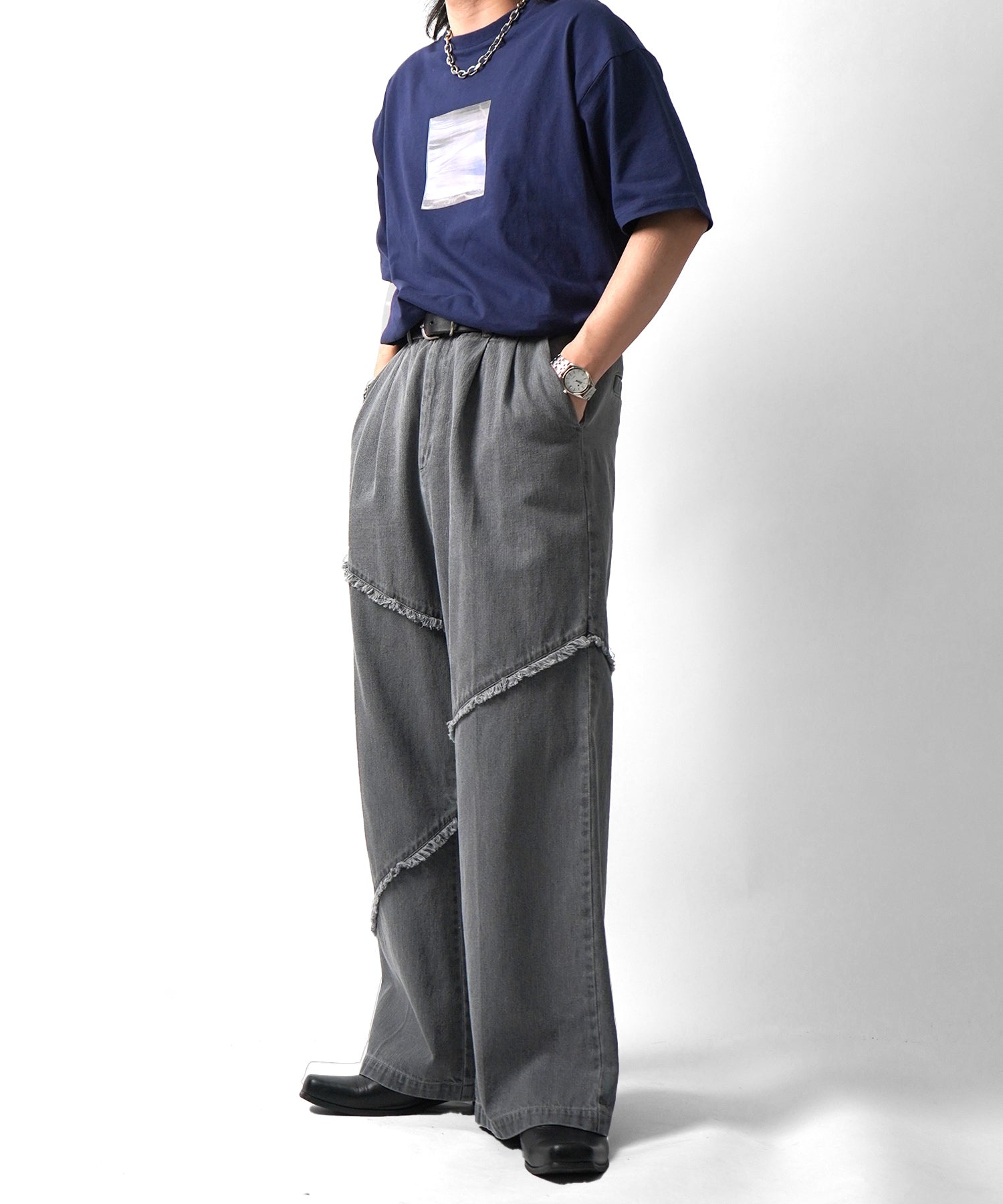 25SS アブストラクト絵画 フロントプリント 半袖Tシャツ