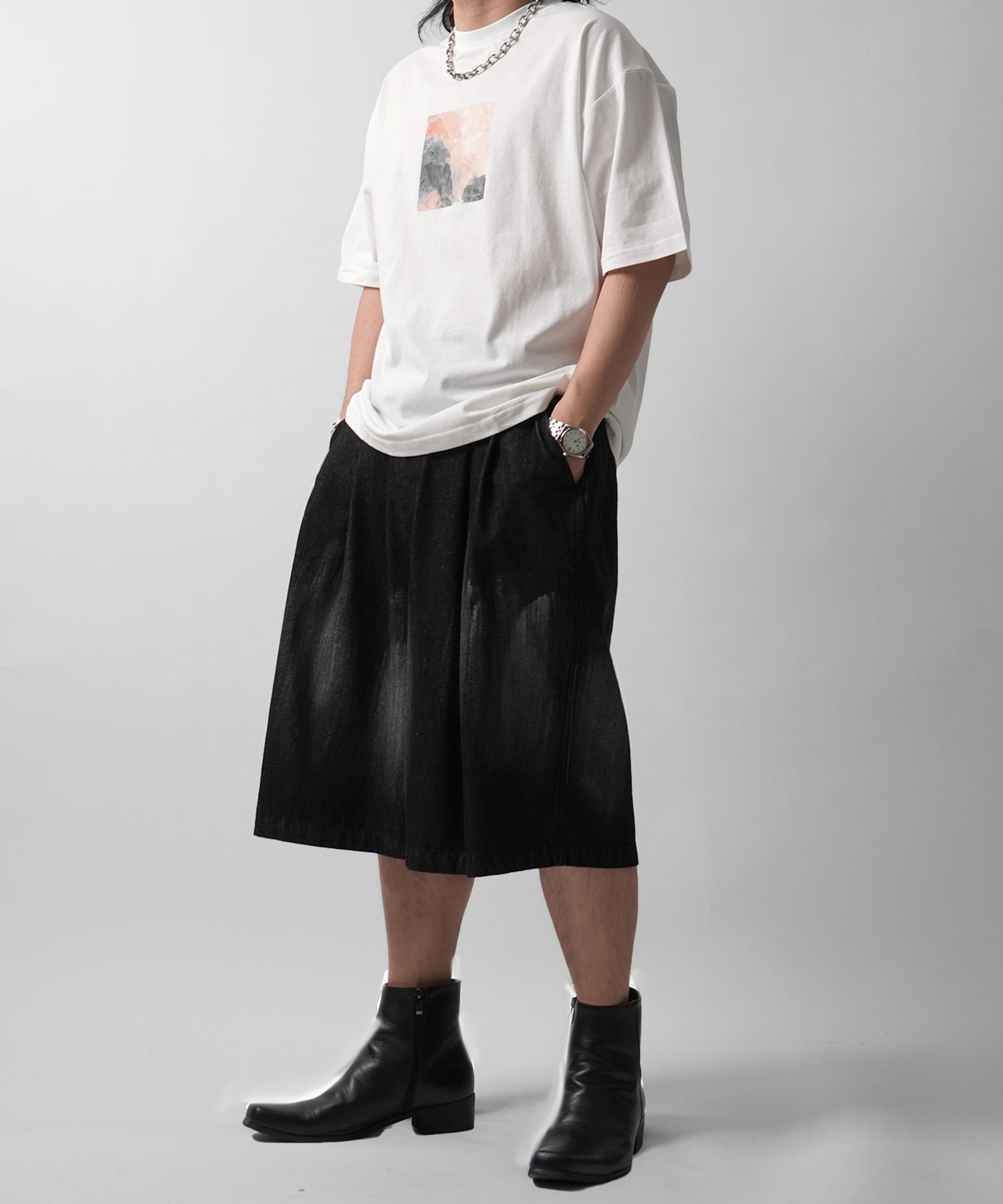 25SS アブストラクト絵画 フロントプリント 半袖Tシャツ