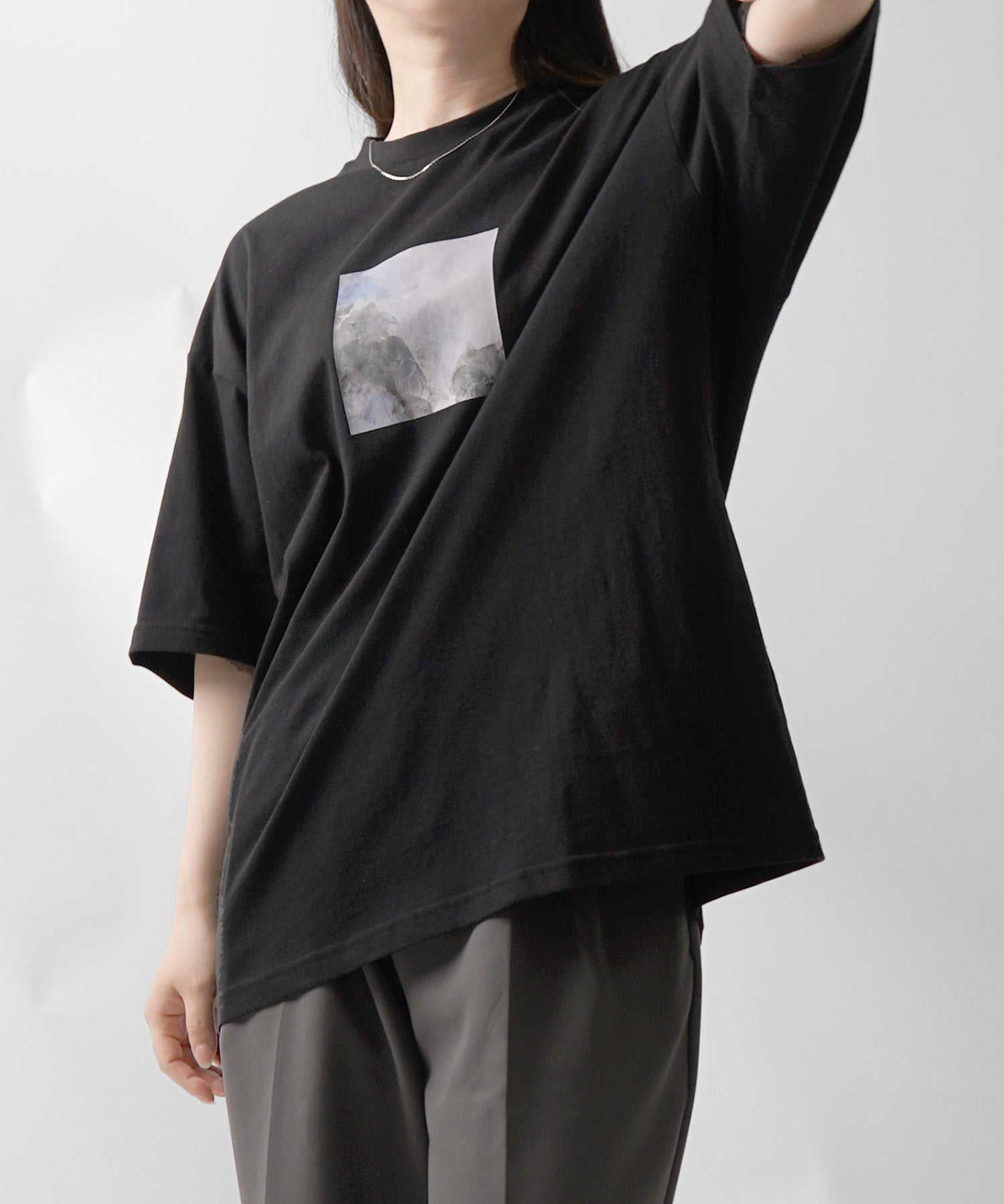 25SS アブストラクト絵画 フロントプリント 半袖Tシャツ