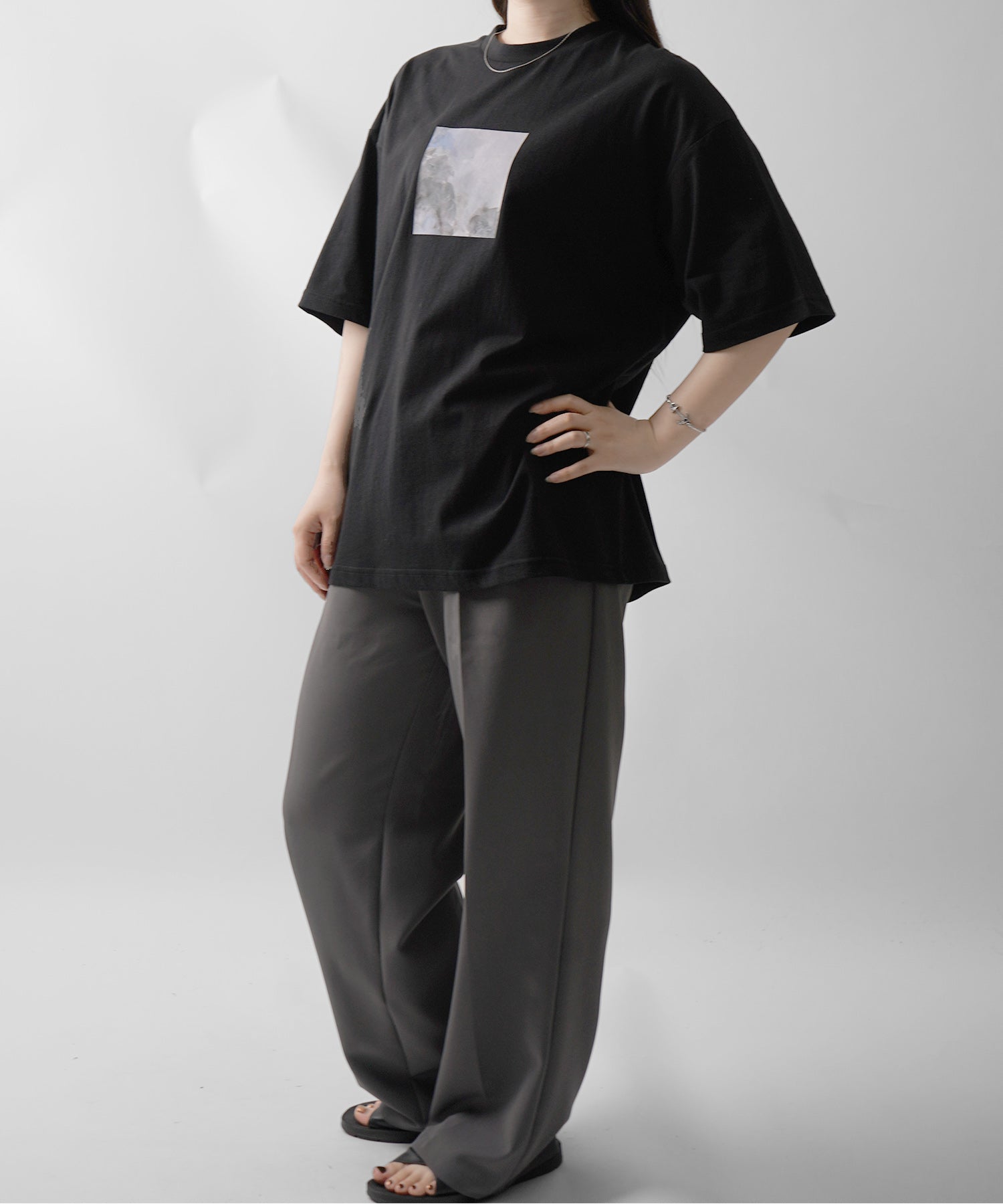 25SS アブストラクト絵画 フロントプリント 半袖Tシャツ