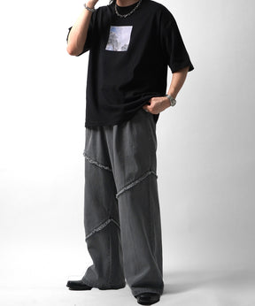 25SS アブストラクト絵画 フロントプリント 半袖Tシャツ