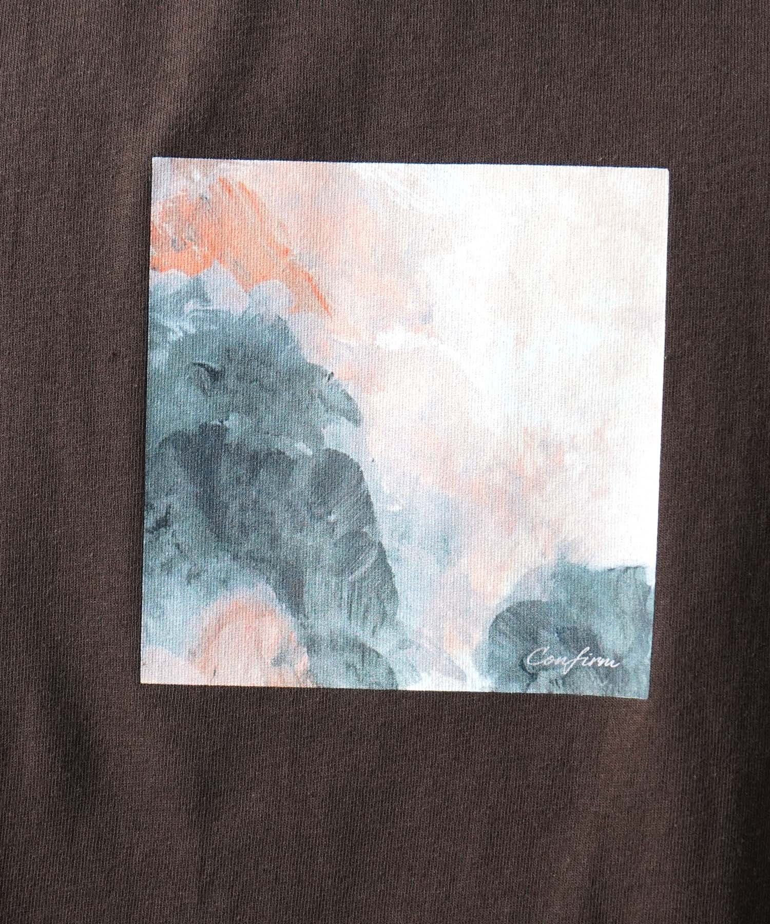 25SS アブストラクト絵画 フロントプリント 半袖Tシャツ