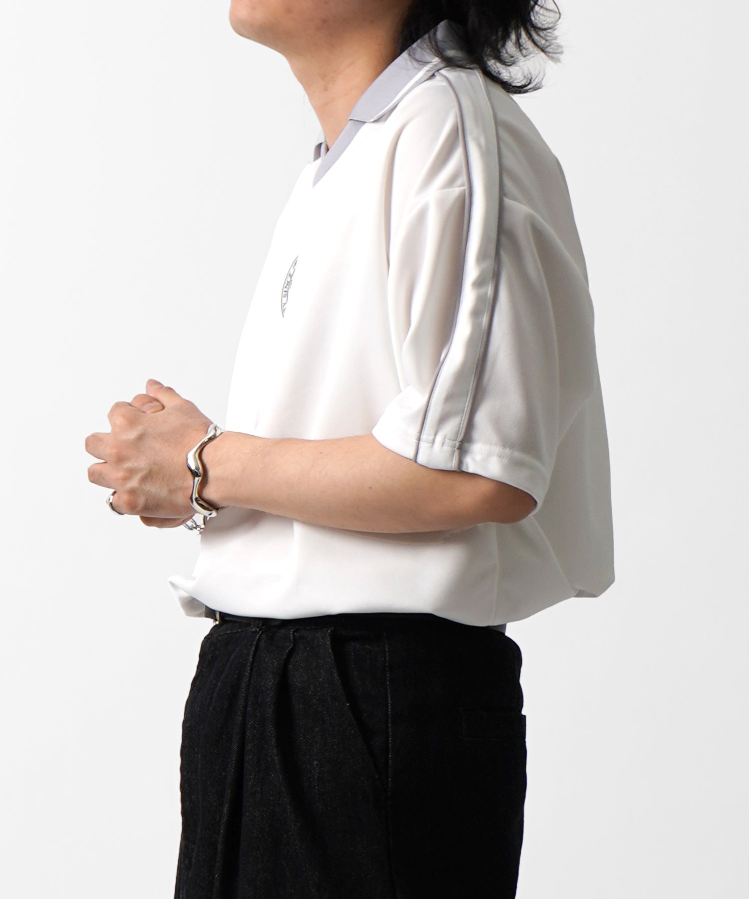 25SS フロントプリント サイドライン ユニフォーム半袖Tシャツ