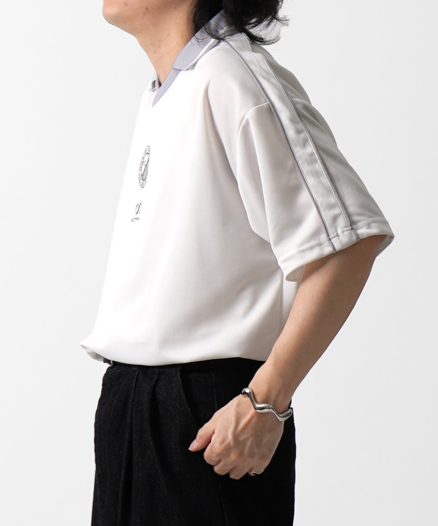 25SS フロントプリント サイドライン ユニフォーム半袖Tシャツ