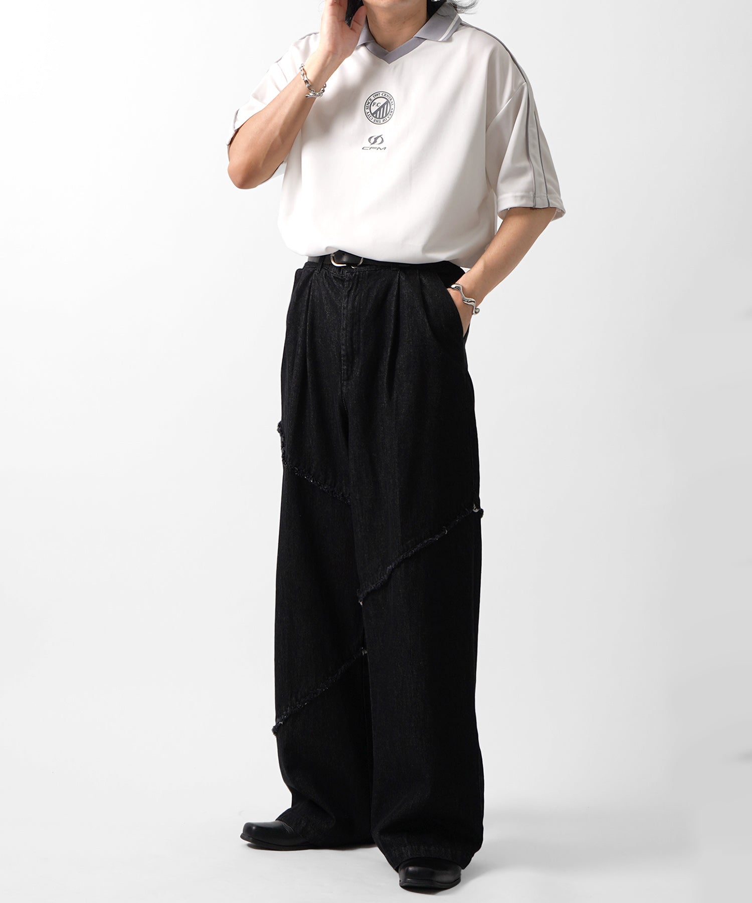 25SS フロントプリント サイドライン ユニフォーム半袖Tシャツ