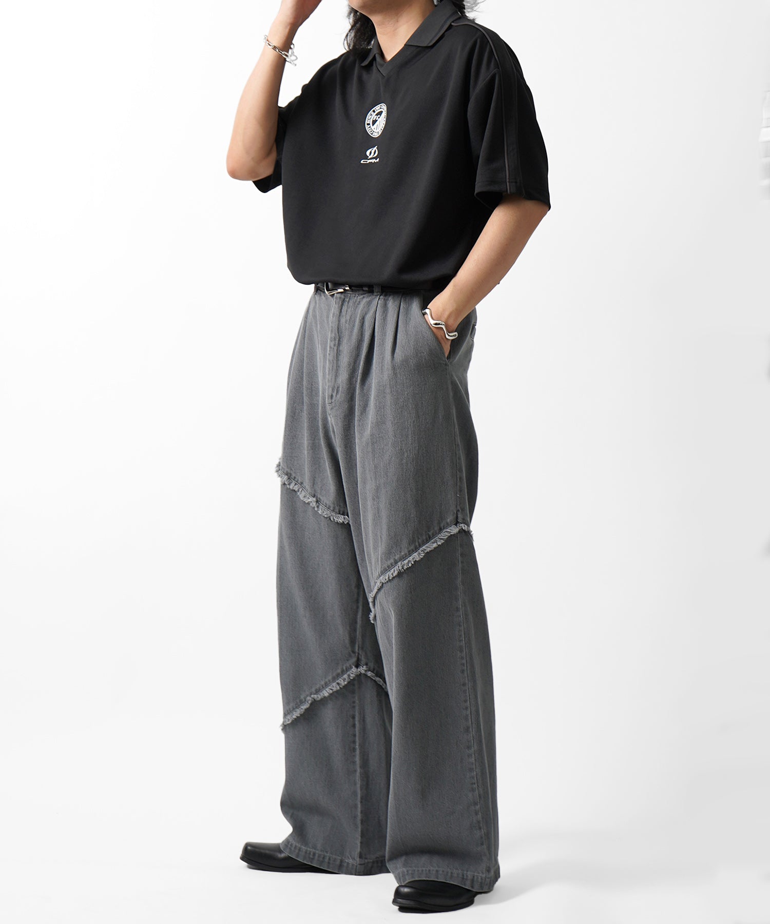 25SS フロントプリント サイドライン ユニフォーム半袖Tシャツ