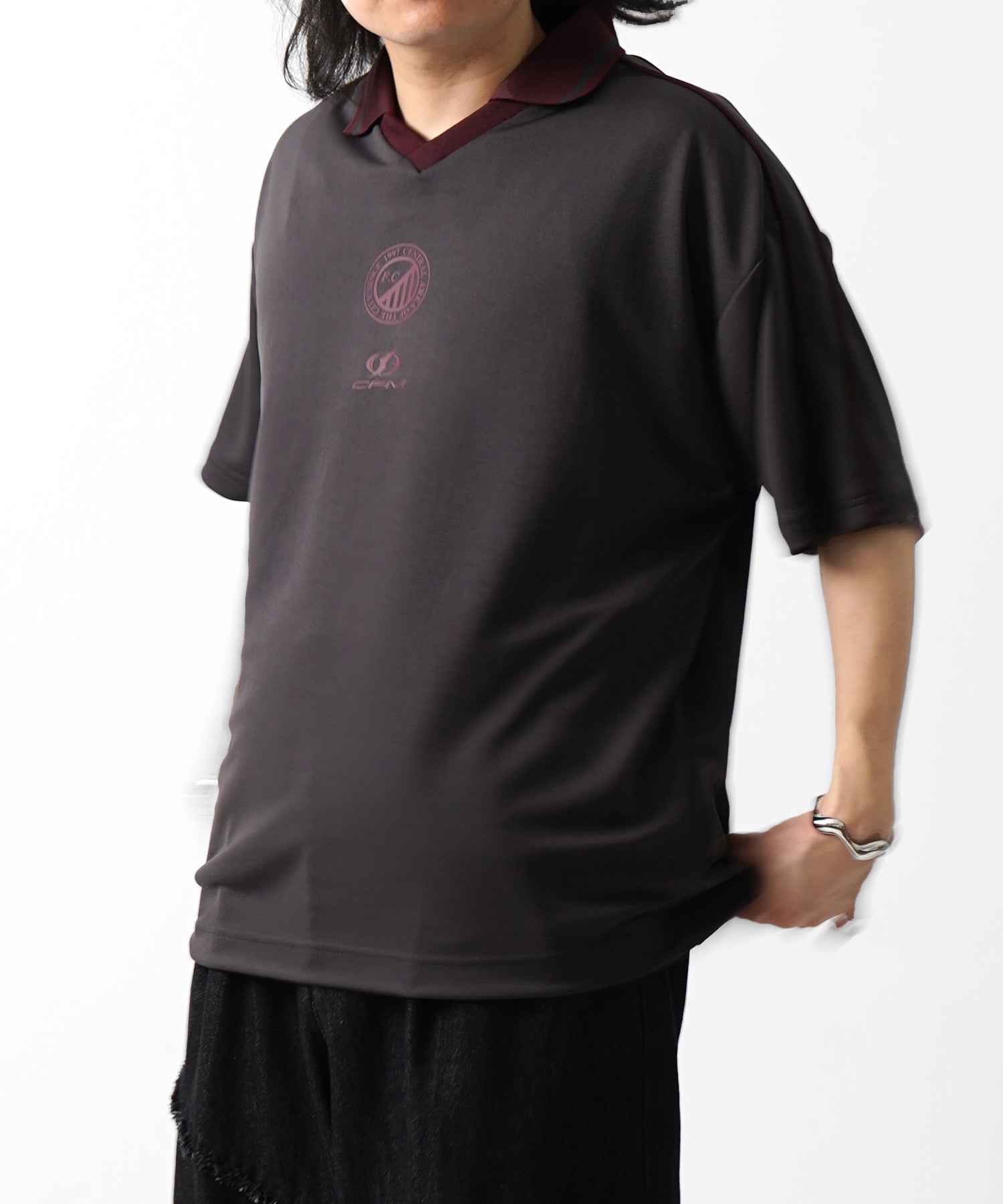 25SS フロントプリント サイドライン ユニフォーム半袖Tシャツ