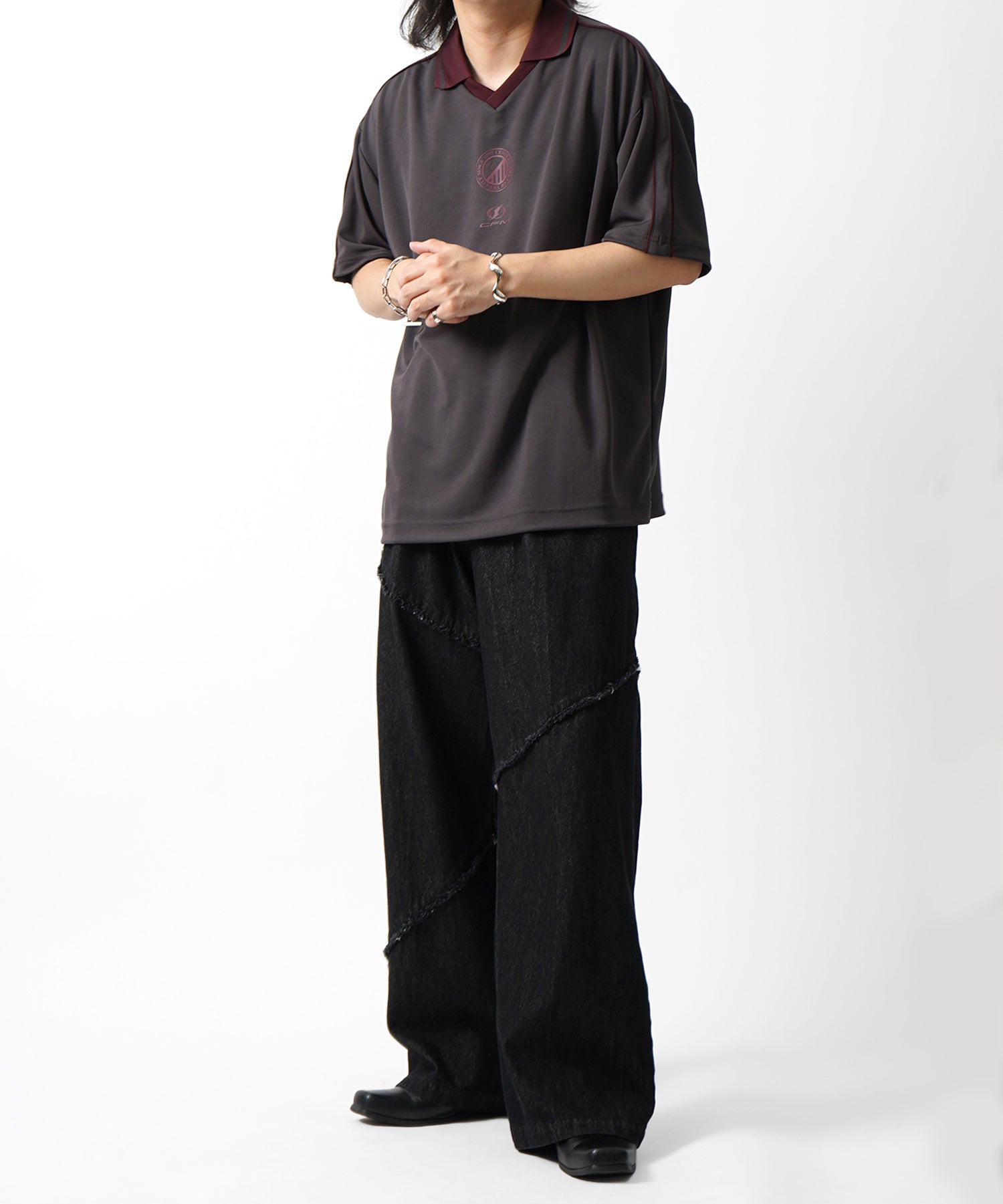 25SS フロントプリント サイドライン ユニフォーム半袖Tシャツ