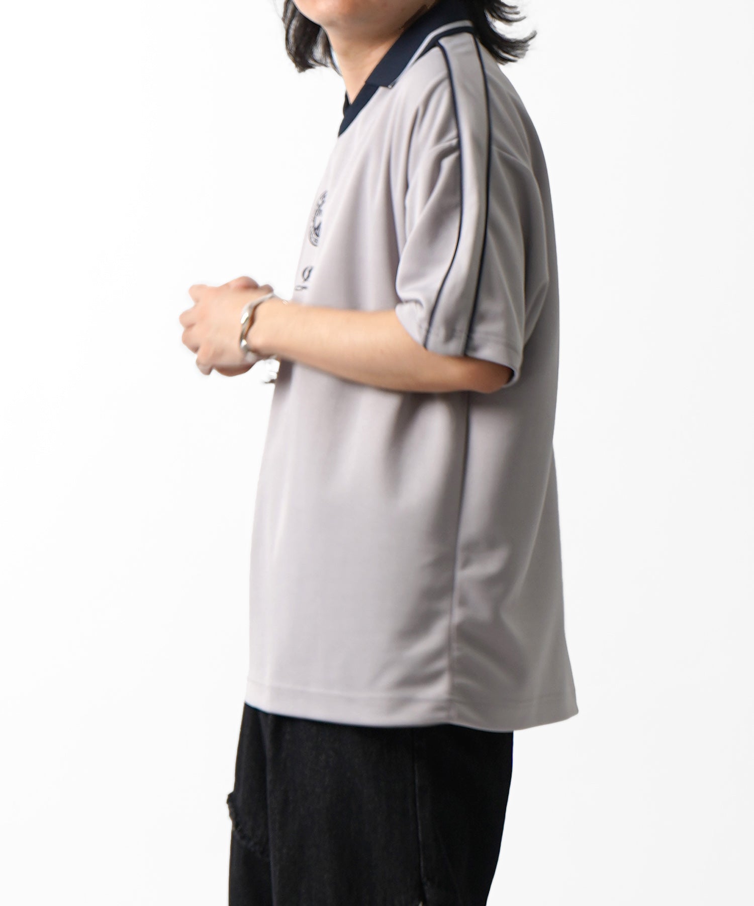 25SS フロントプリント サイドライン ユニフォーム半袖Tシャツ