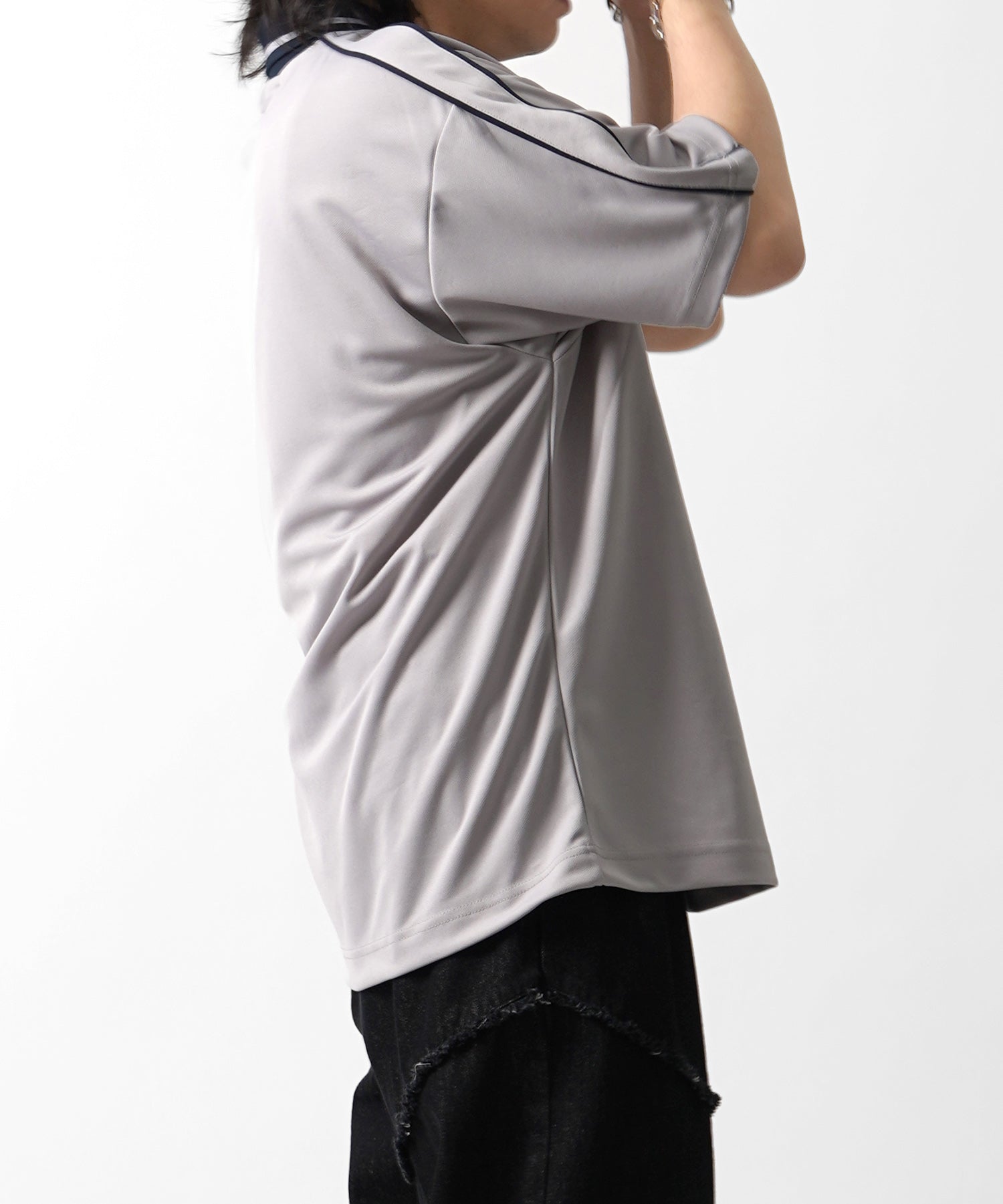 25SS フロントプリント サイドライン ユニフォーム半袖Tシャツ