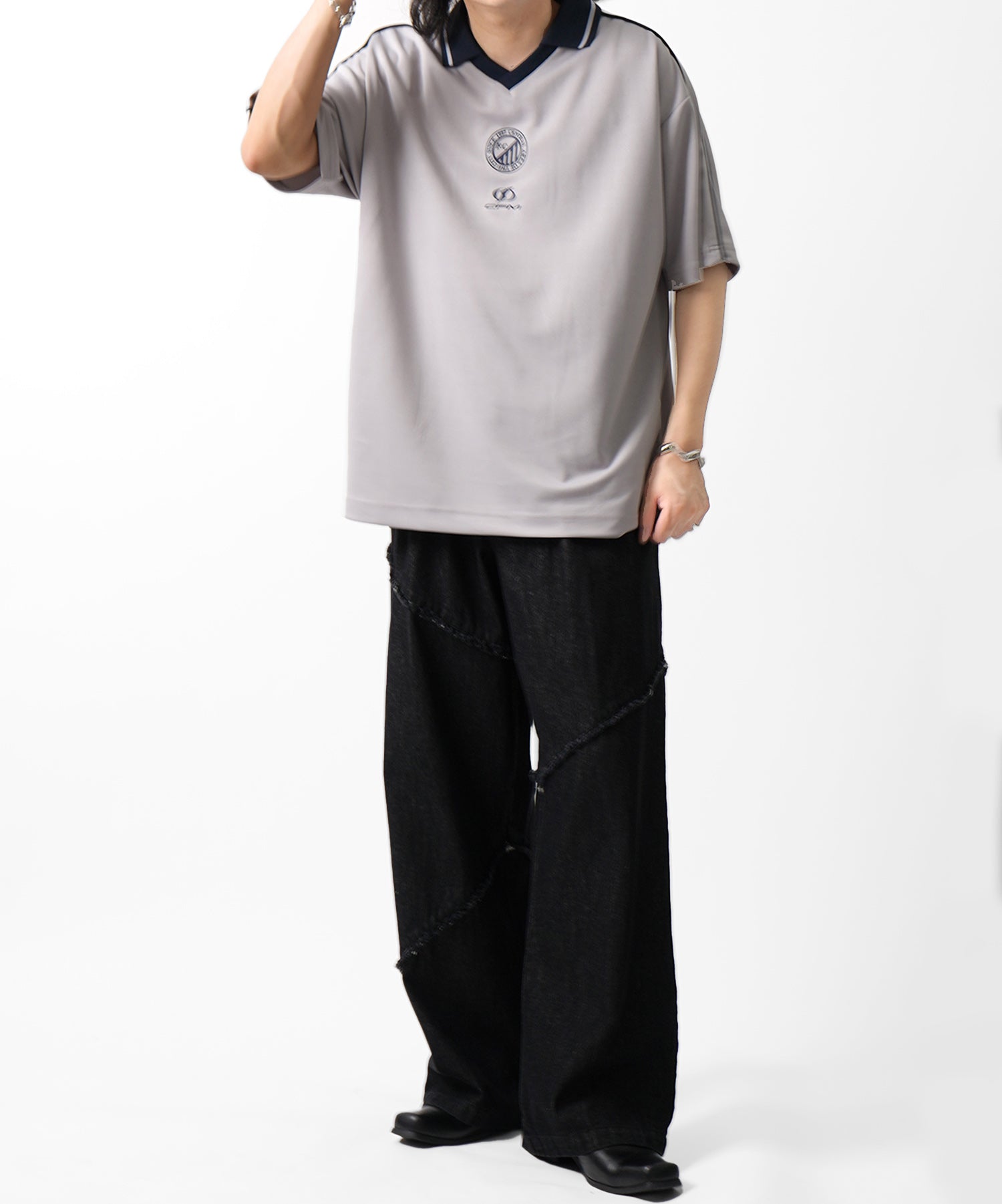 25SS フロントプリント サイドライン ユニフォーム半袖Tシャツ