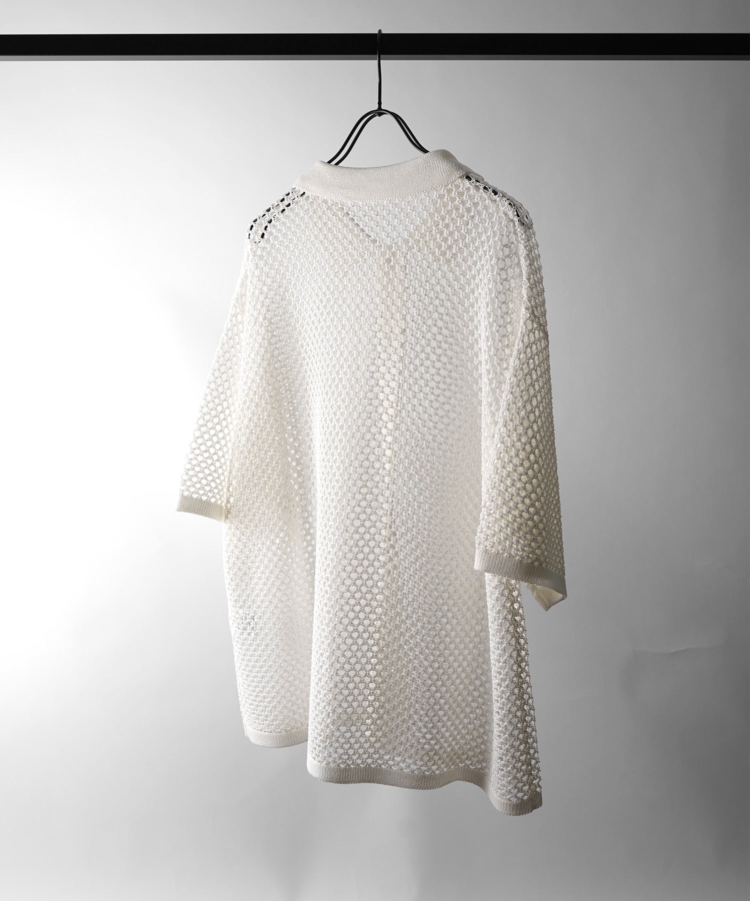 25SS スパンコール メッシュニットシャツ