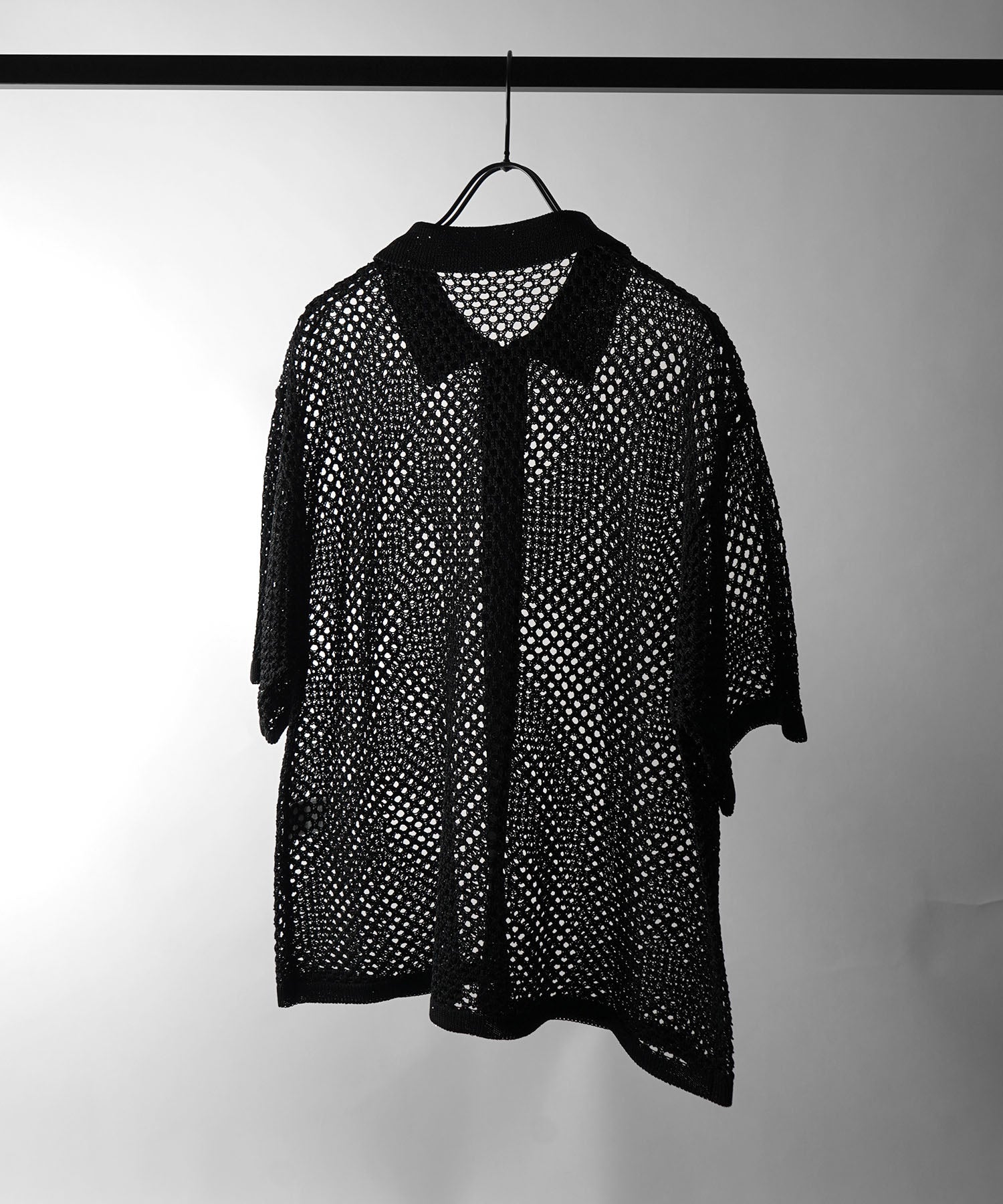 25SS スパンコール メッシュニットシャツ