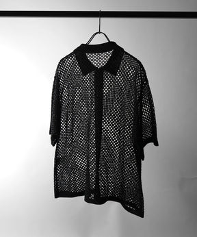 25SS スパンコール メッシュニットシャツ