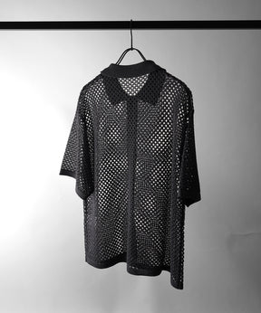 25SS スパンコール メッシュニットシャツ