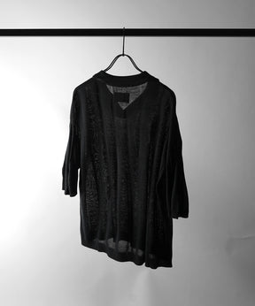 25SS エンボス スキッパー ニットポロシャツ