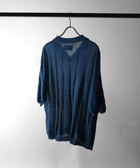 25SS エンボス スキッパー ニットポロシャツ