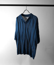 25SS エンボス スキッパー ニットポロシャツ