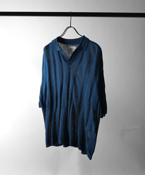 25SS エンボス スキッパー ニットポロシャツ