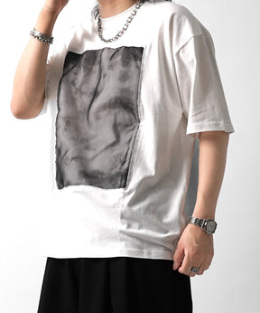 25SS オーガンジー Tee 切替半袖Tシャツ