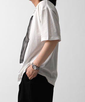 25SS オーガンジー Tee 切替半袖Tシャツ