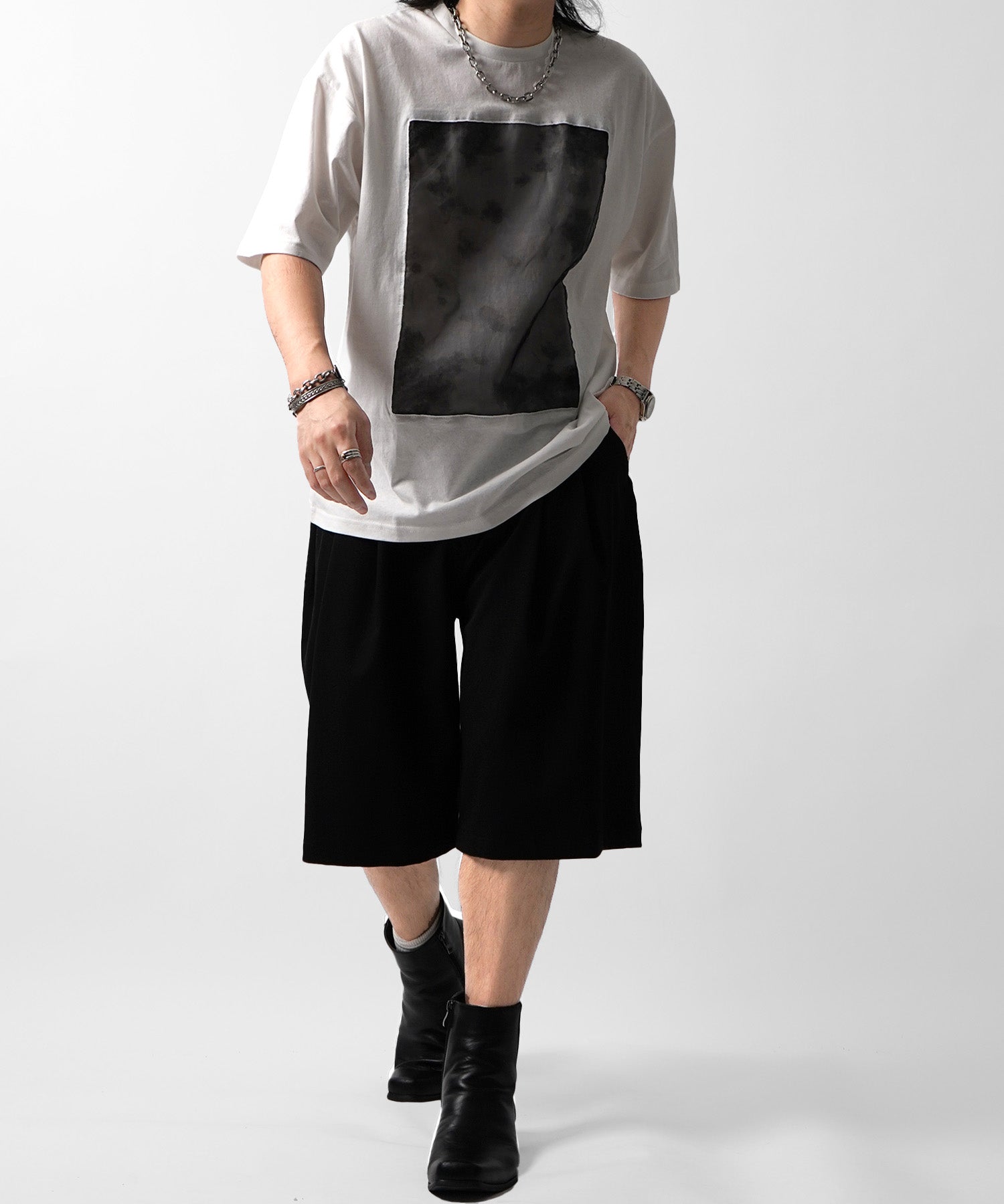 25SS オーガンジー Tee 切替半袖Tシャツ