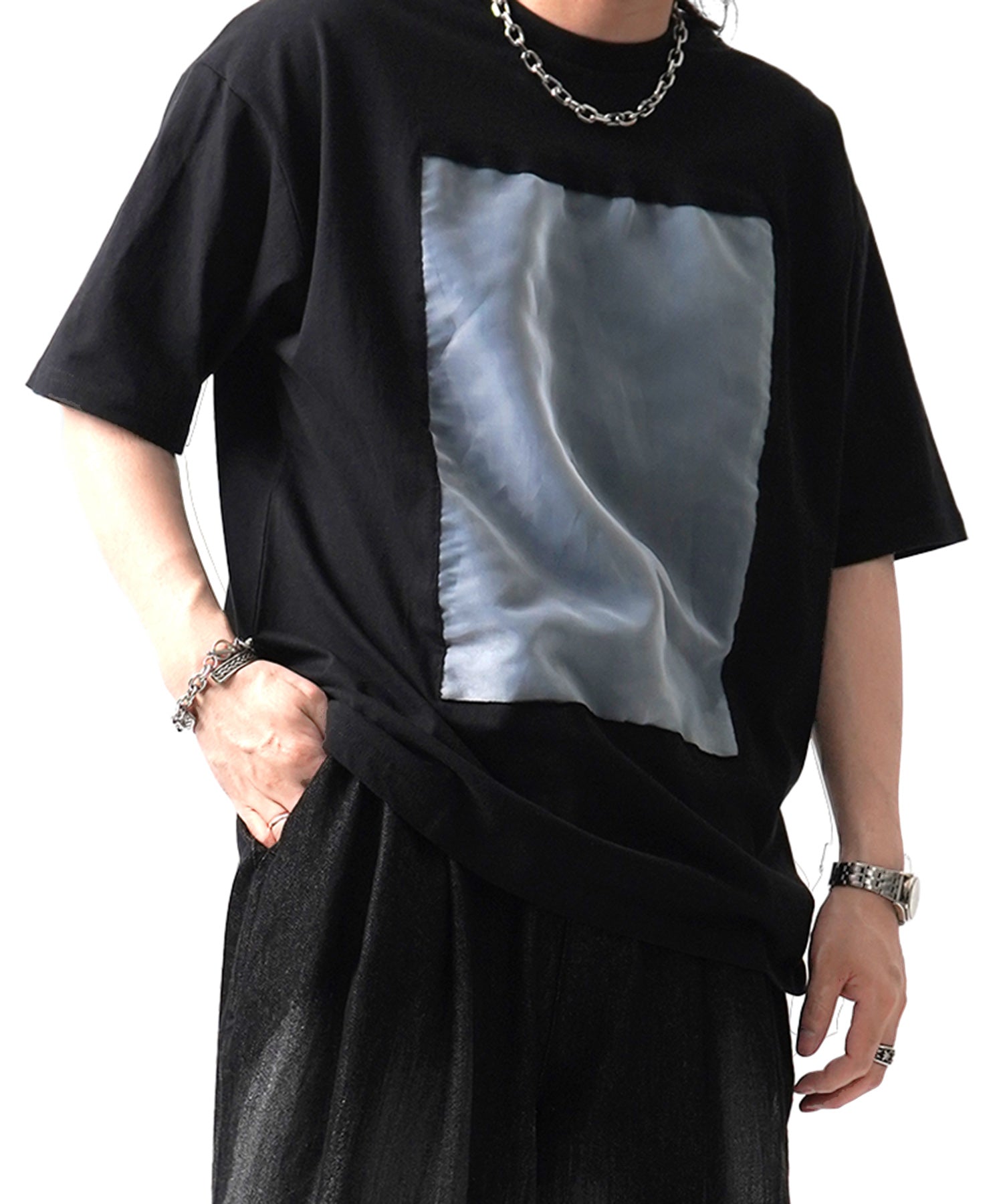 25SS オーガンジー Tee 切替半袖Tシャツ