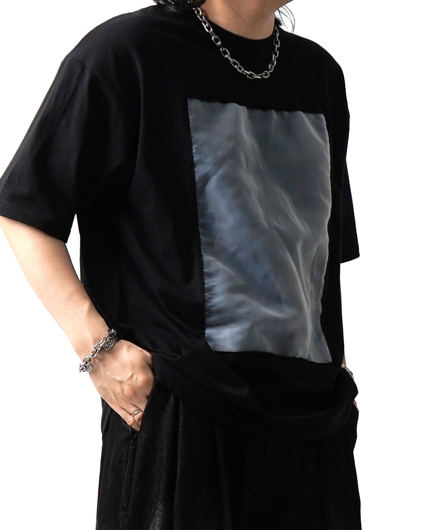 25SS オーガンジー Tee 切替半袖Tシャツ