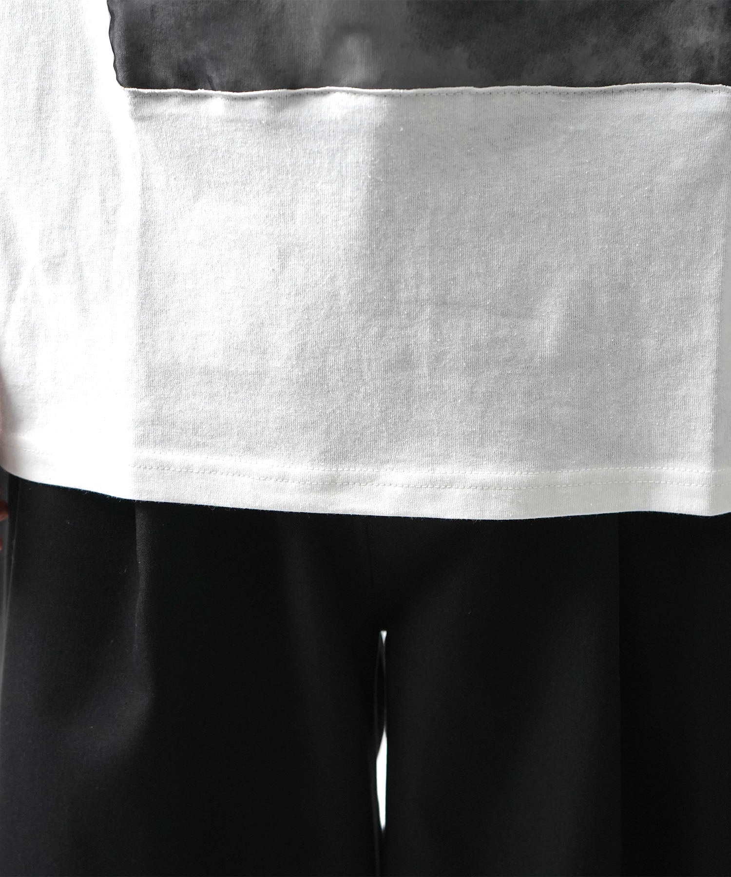 25SS オーガンジー Tee 切替半袖Tシャツ