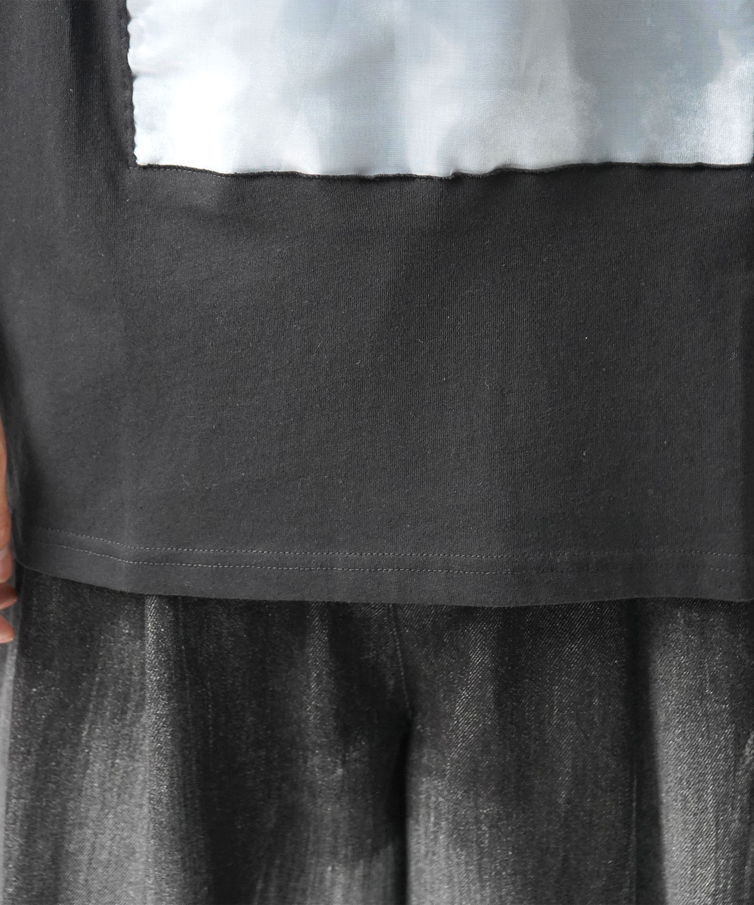 25SS オーガンジー Tee 切替半袖Tシャツ