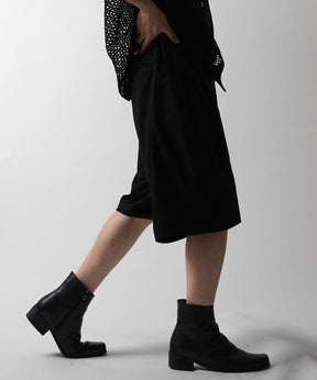 25SS TR / デニム / 箔デニム ワイドストレートスラックスハーフパンツ